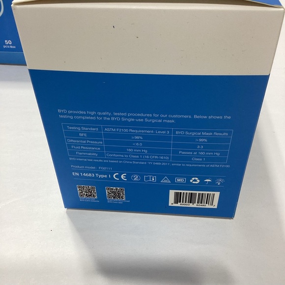Face Masks 4 Boxes BYD Care Face Masks 50 pcs Each Box New D - Picture 5 of 10